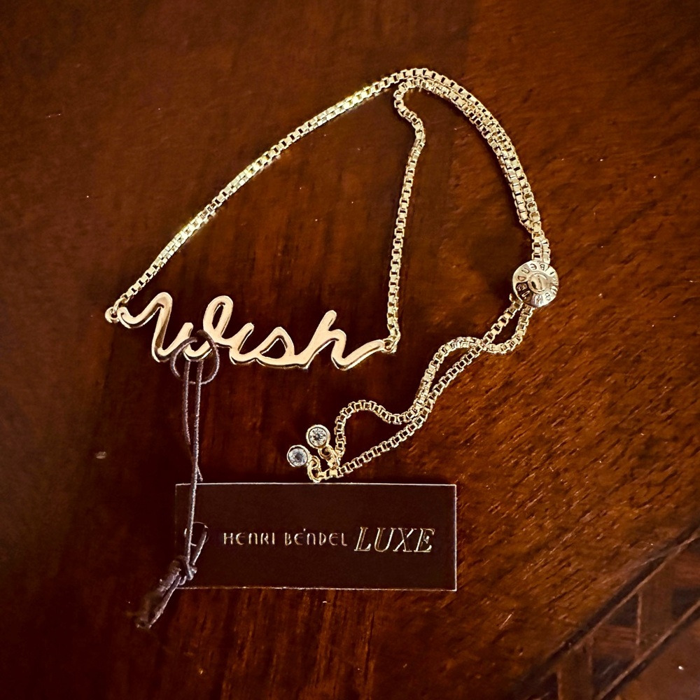 NWT HENRI BENDEL GOLD WISH SLIDER BRACELET MINT CONDITION!